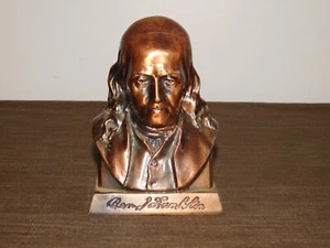 VINTAGE 5 1/2" HIGH BANTHRICO BEN FRANKLIN METAL COPPER SUFFOLK BOSTON BANK - Picture 1 of 12