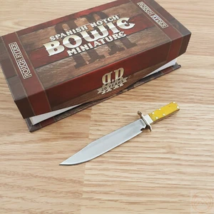 Rough Ryder Mini Spanish Notch Bowie Fixed Knife Stainless Blade Bone Handle - Picture 1 of 10