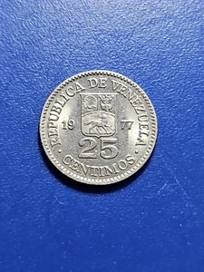 Venezuela 25 Centimos 1977  Nickel Y#50 UNC - Picture 1 of 2