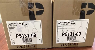 NEW 2PK Progress Lighting Brushed Nickel Heart 1-Light 6"W Mini Pendant B62 - Image 1 of 2