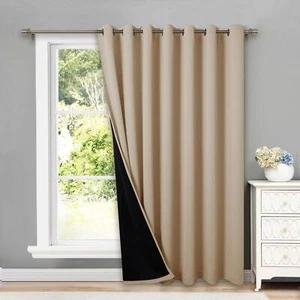 Thermal Insulated 100% Blackout Curtains Noise Reducing Performance Slider Curta - Picture 1 of 8