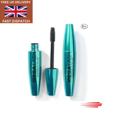 Technic Mega Lash Water Resistant Mascara Duo 2 Pieces - Vegan, Ultra Black