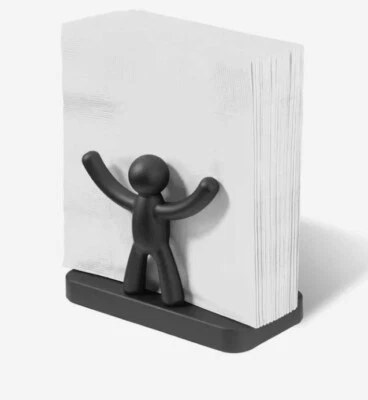 PORTATOVAGLIOLI VERTICALE OMINO NERO - Immagine 1 di 4