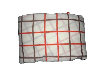 VINTAGE SEARS ROEBUCK PLAID III BROWN RUST TATTERSALL (1) QUEEN FITTED SHEET - Image 1 of 3