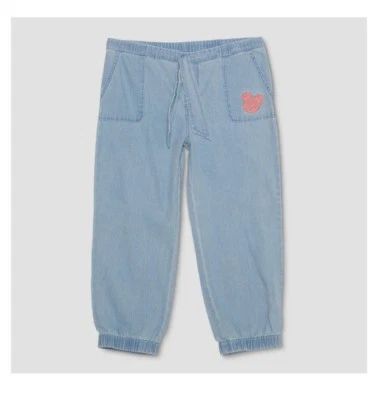 DISNEY ROSA MICKEY MOUSE COMIDA CHATARRA NIÑAS CORBATA DELANTERA PANTALONES VAQUEROS DENIM XL Foto 1 de 2