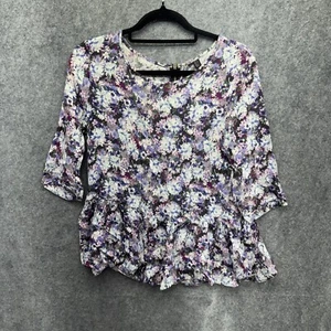 Girls Pull Over  quarter zip back long sleeve floral dress size 6 - Picture 1 of 14