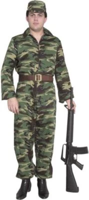 G.I. Jumpsuit Military Camo Joe Army Soldier Dress Up Halloween Adult Costume - Image 1 of 2