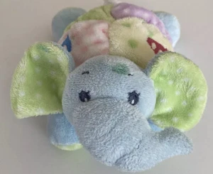 People Pals Elephant Plush Rattle Stuffed Soft Baby Toy Pastel Alphabet 10” - Picture 1 of 5