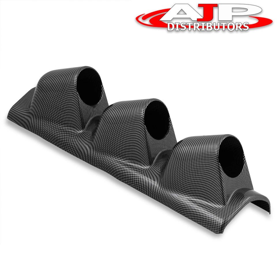 Triple 3Hole A-Pillar Carbon Look Gauge Meter Pod Drift Display Holder Universal Foto 1 de 4