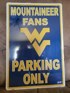 Vintage Mountaineer Fans WV West Virginia Parking Only Sign - Picture 1 of 1