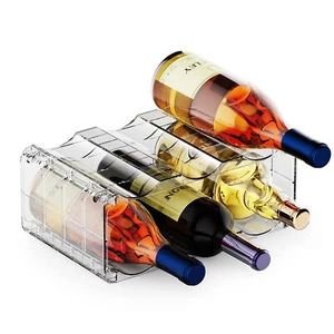 Clear Wine Racks For Refrigerator Water Bottle Organizer 6 Bottles - Picture 1 of 6