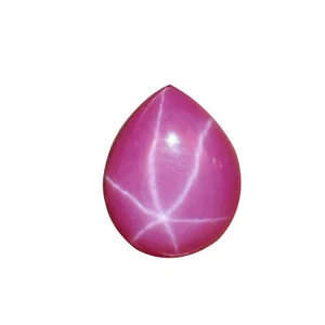 Certified Natural Red Star Ruby 225 Ct 6 Rays Pear Shape Loose Gemstone - Picture 1 of 10