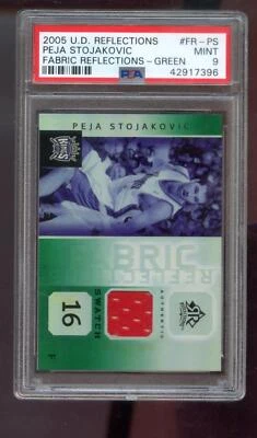 2005-06 Upper Deck织物反射球衣绿色Peja Stojakovic比赛使用PSA — 第 1/2 张图片