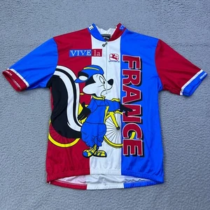 Giordana Pepe Le Pew Looney Tunes Cycling Jersey Sz L Vive La France Shirt Italy - Picture 1 of 13