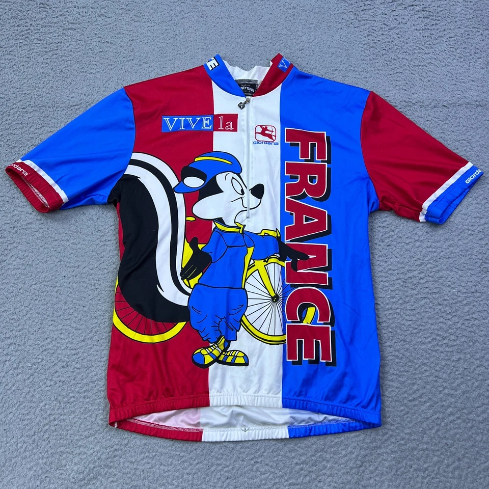 Camiseta deportiva de ciclismo Giordana Pepe Le Pew Looney Tunes talla L Vive La France Italia Foto 1 de 4