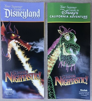 Disneyland & California Adventure Guide Maps Summer 2009 Nightastic Set - New - Image 1 of 2