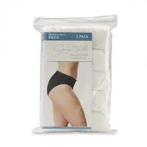 Jaclyn Smith Women's Premium Plus 5-Pk Bikini Panties Underwear - White - Picture 1 of 4