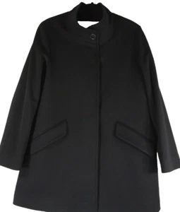 NEW Fleurette Stand Collar Wool Car Coat in Black - Size 8 #W21 - Picture 1 of 8