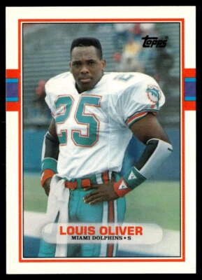 1989 Topps Traded #15T Louis Oliver Miami Dolphins Football Card - Image 1 of 2