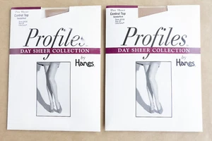 Due paia di tubi collant HANES Profiles Day Sheer Collection Control Top, taglia EF - Foto 1 di 2