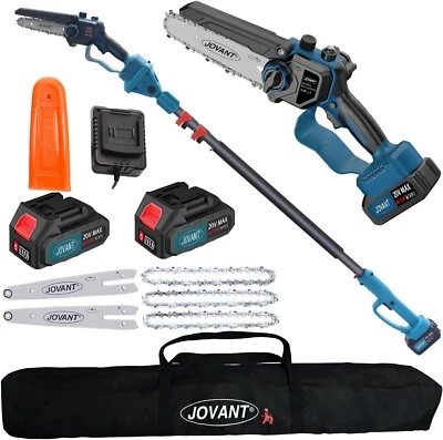 Jovant 2-in-1 Cordless Pole Saw Mini Chainsaw 20V 4.0Ah Battery 15FT Reach - Image 1 of 4