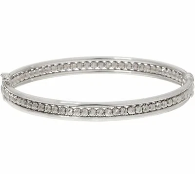Brazalete de cuentas QVC italiano de plata esterlina con corte de diamante de 7-1/4" Foto 1 de 4