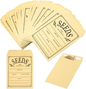 100Pcs Seed Envelopes, Envelopes Resealable Brown Paper Large, - Picture 1 of 13