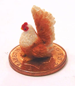 Puppenhaus Huhn handgefertigt und bemalt Maßstab 1:12 Miniatur Garten T3 Tumdee - Bild 1 von 6