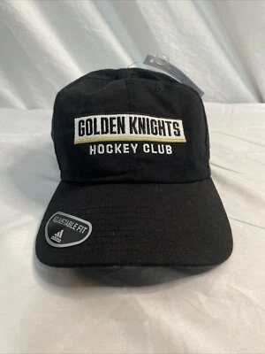 Adidas Vegas Golden Knights Hockey Club Mens Baseball Hat Cap Black Strap New - Image 1 of 4