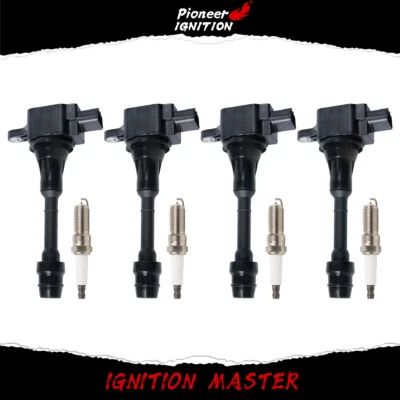 4X Ignition Coil+Spark Plug For Nissan for Altima Sentra 2002-2006 L4 2.5L UF350 - Image 1 of 4