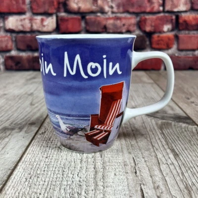 Großer maritimer Kaffeebecher Moin Moin Ebbe und Flut - Bild 1 von 4