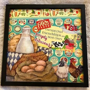 Country Kitchen Farmhouse Picture Handmade Collage Wall Art Decor OOAK Retro - Picture 1 of 5