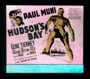 Hudson's Bay, 1940, Movie Glass Slide, Paul Muni, Gene Tierney, Vincent Price - Picture 1 of 2