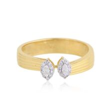 SI/H Round Diamond Band Ring 14k Yellow Solid Gold Wedding Gift 0.16 Ct