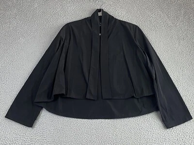 Chaqueta Corta SUN KIM Drape Frente Abierto Jersey Negro Tejido EE. UU. S Lagenlook Artístico Foto 1 de 4
