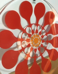 SagaForm Lotta Odelius Juicy Flower Swedish Retro Glass Plate Party Fun Single - Picture 1 of 16