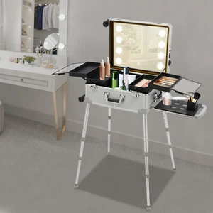 Valigetta treno trucco professionale trolley cosmetico con luce LED - Foto 1 di 16