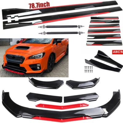 For Subaru Legacy gt Impreza Front Bumper Lip Splitter Spoiler + Strut Rods Foto 1 de 4
