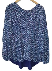 Apt. 9 Blouse Top Womens Size 2X Geometric Blue Green Maroon Print Long Sleeve  - Picture 1 of 4