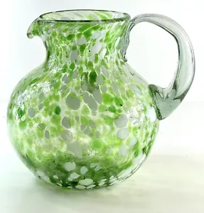 AMICI HOME - mundgeblasener Recyclingglaskrug - grün gesprenkeltes Design - aus Mexiko - Bild 1 von 24
