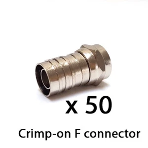 Conector Crimp on F CT WF100 PH100 RG6 cable satélite SKY TV aéreo freesat x50 - Imagen 1 de 5
