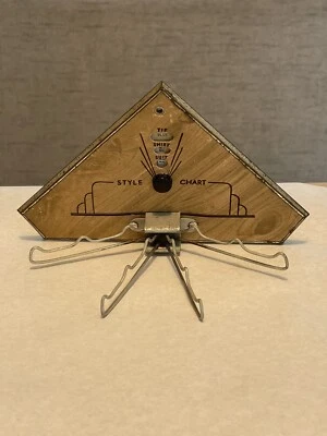 Vintage NU-DELL MFG CO, Tie Hanger With Tie Shirt Suit Color Style Chart CR 1937 - Image 1 of 4