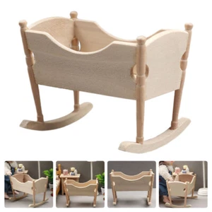 Little Man's Bed Ornaments Baby Bedroom Dollhouse Furniture Mini Cradle - Picture 1 of 12