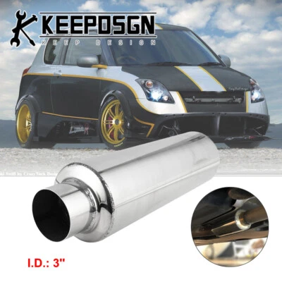 Silenciador de saída de entrada 3"" ressonador escape silencioso tom profundo 16"" para Suzuki Swift - Imagem 1 de 4