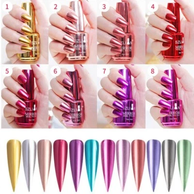 Metallic Nagellack Metallisch Magie Spiegeleffekt Chrom Nail Art Lack Silb.v☆ - Bild 1 von 4