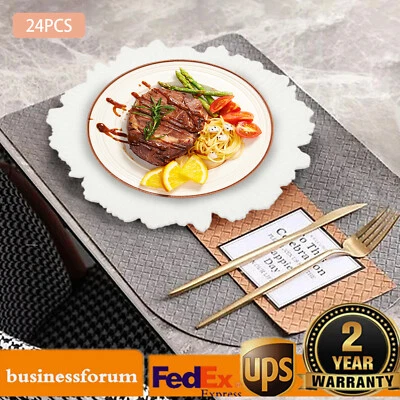 Round Plastic Reef Plate Dinner Wedding Party Tableware Plates Mats Decoration - Image 1 of 4