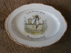 1973 HOLLY HOBBIE PORCELAIN SERVING PLATTER ''TO THE HOUSE OF A FRIEND...''  - Picture 1 of 7
