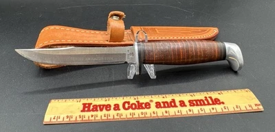 Cuchillo de hoja fija Case XX Razor Edge 3FINN SS cuero apilado con funda EE. UU. Foto 1 de 4