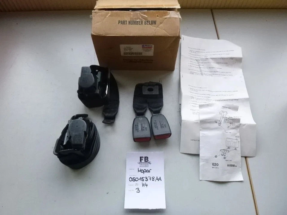 Chrysler Dodge Eagle 86 SET cinturón cierre bueno látigo cinturón seguridad trasero Foto 1 de 4