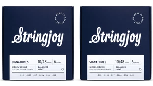 2 Pack Stringjoy BAL10 Balanced Super Light Electric Guitar Strings 10-48 - Picture 1 of 3
